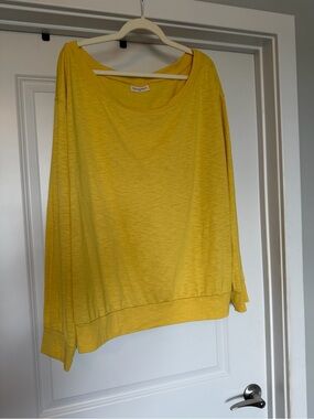 78 & Sunny Yellow Off Shoulder Slouchy Top 2X
